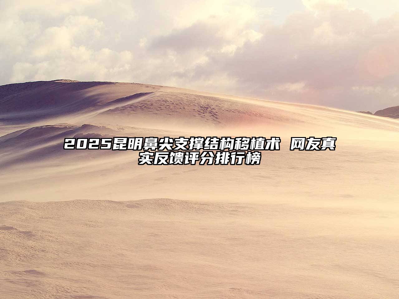 2025昆明鼻尖支撑结构移植术 网友真实反馈评分排行榜
