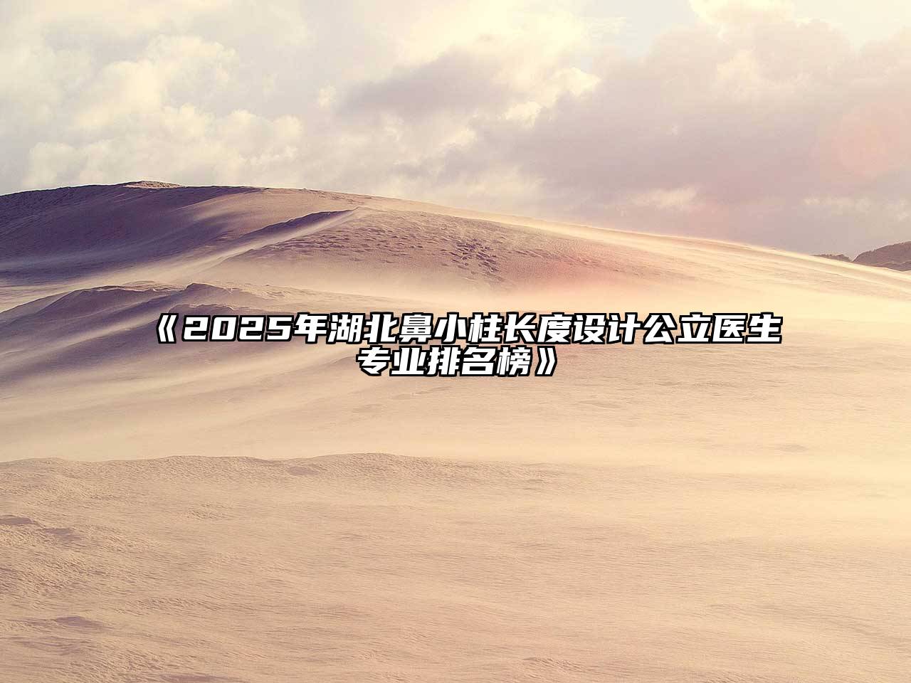 2025年湖北鼻小柱长度设计公立医生专业排名榜