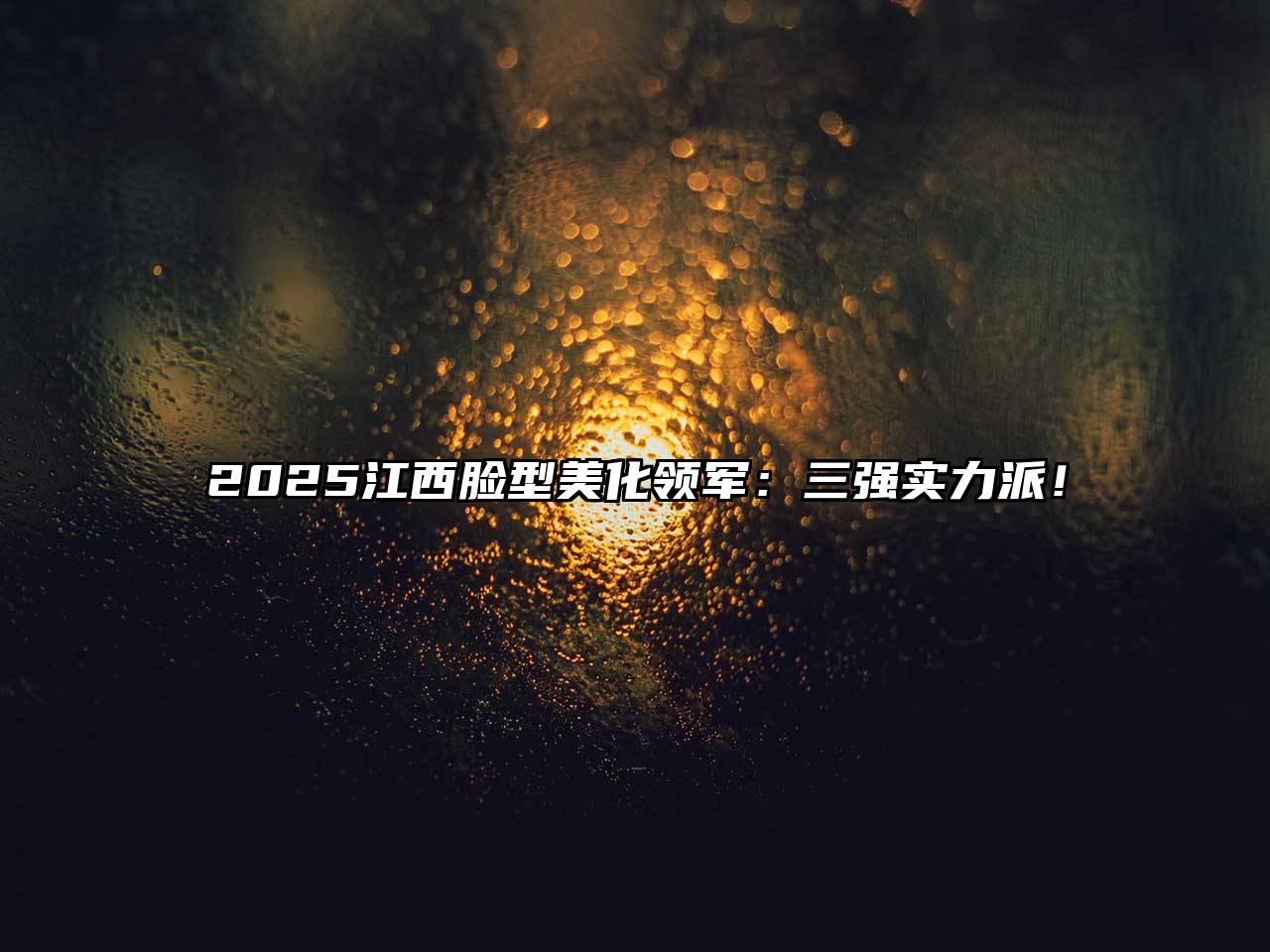 2025江西脸型美化领军：三强实力派！