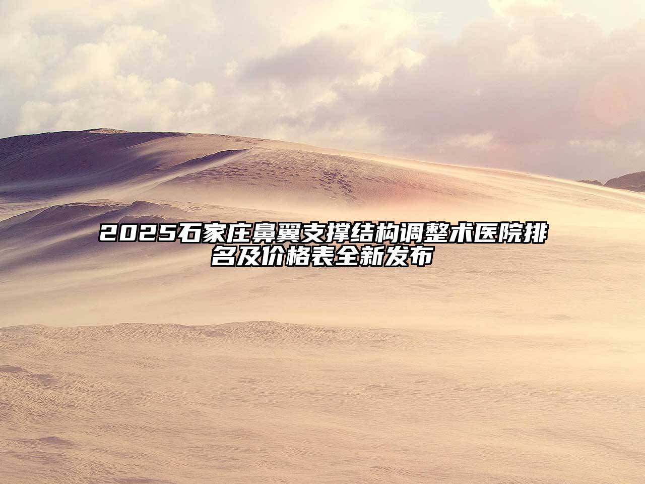 2025石家庄鼻翼支撑结构调整术医院排名及价格表全新发布
